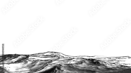 Abstract vintage woodcut printing physical geography foreground stock