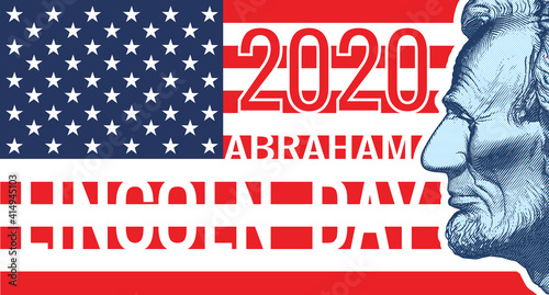 2020 Lincoln day vintage banner background