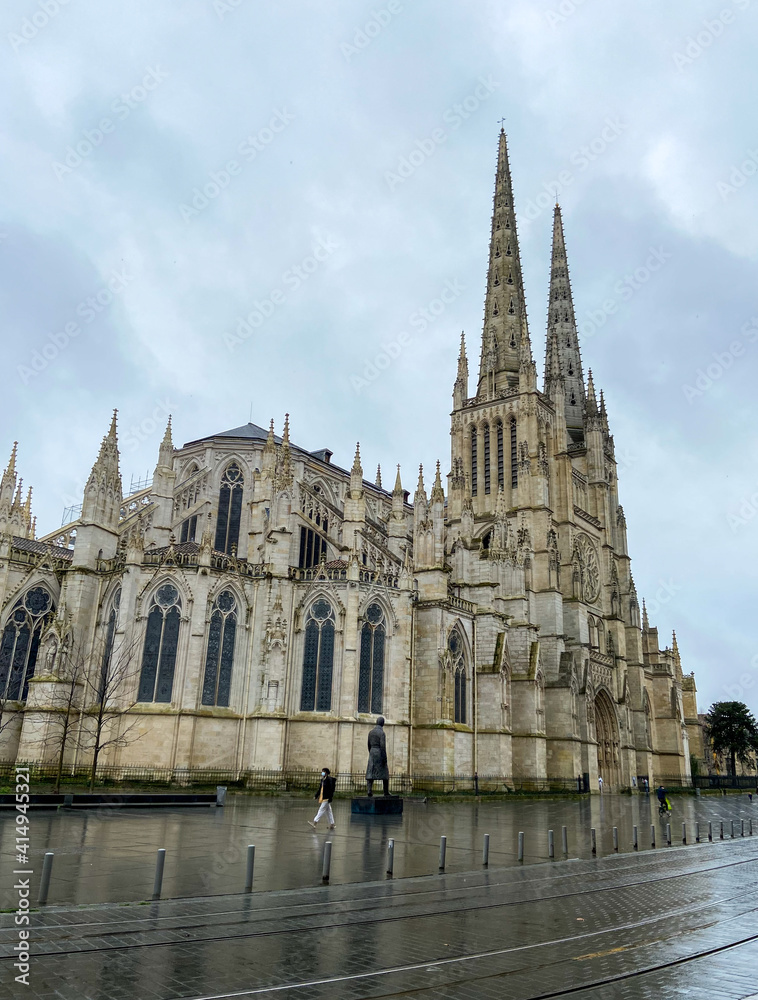Cathédrale Saint-André un jour de pluie à Bordeaux, Gironde Cathédrale Saint-André un jour de pluie à Bordeaux, Gironde