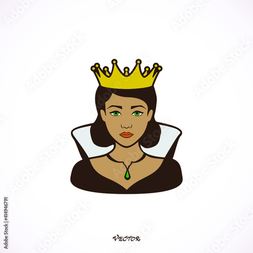 queen icon in simple style on a white background vector illustration