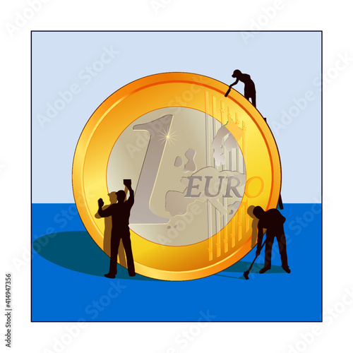 Cleaning of Euro coin