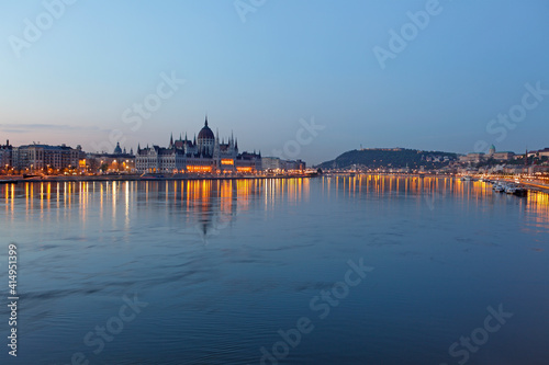 Photography Hungarian Parliament House seen from Fisherman's Bastion, Budapest, Hungary