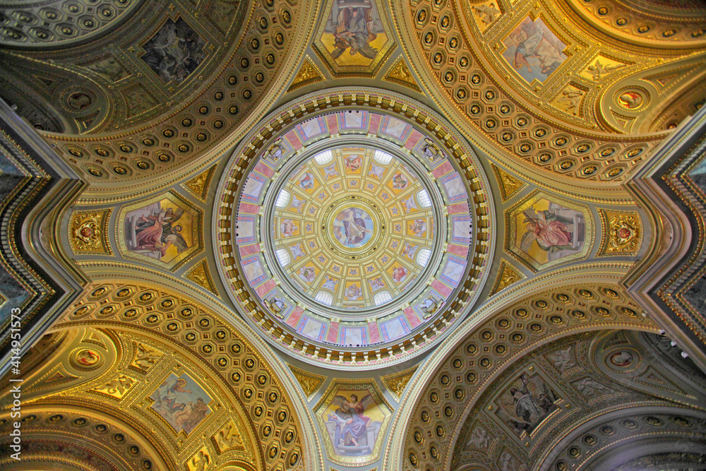 The Dome of St. Stephen's Basilica, Budapest, Hungary