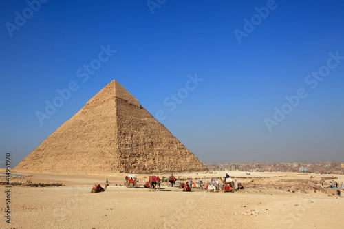 Great Pyramid of Khufu or Pyramid of Cheops  Giza  Egypt