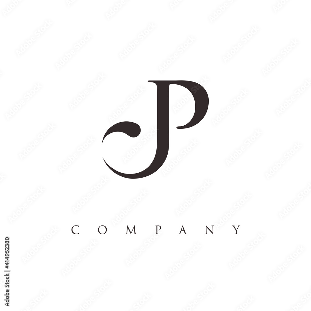 Vetor de monogram JP logo design vector do Stock | Adobe Stock