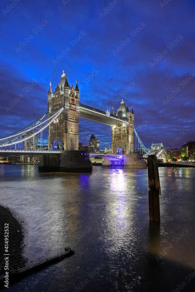Tower bridge by night, London, UK