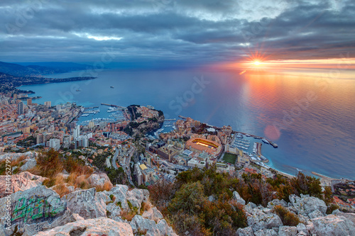 View of Montecarlo from the Tete de Chien, Principality of Monaco