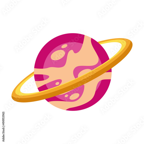 saturn space planet isolated icon