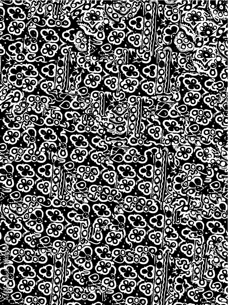 distressed pattern in traditional motifs 