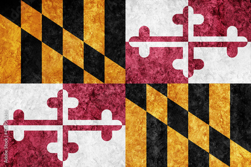 Metallic Maryland state flag, Maryland flag background photo