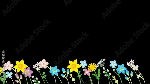 Alpha channel file - Swaying wildflowers