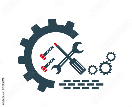 Wallpaper Mural Vector illustration of the logo, the icon of repair and installation works. Isolated on a white background. Torontodigital.ca