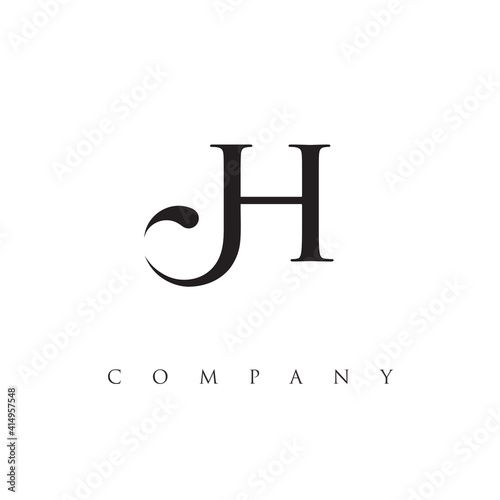 initial JH logo design vector