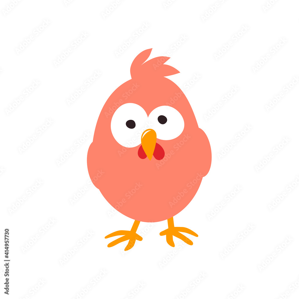 A sweet Easter chicken sits in anticipation of Easter. Vector illustration isolated on white background A sweet Easter chicken sits in anticipation of Easter. Vector illustration isolated on white background