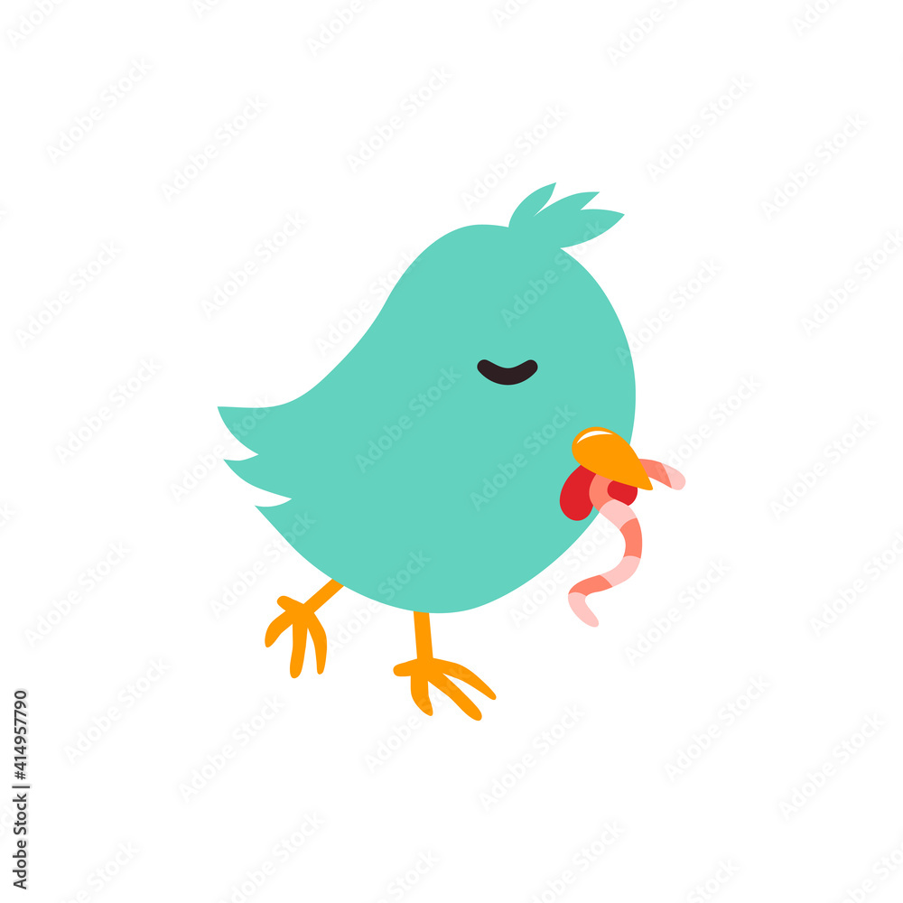 A sweet Easter chicken sits in anticipation of Easter. Vector illustration isolated on white background A sweet Easter chicken sits in anticipation of Easter. Vector illustration isolated on white background