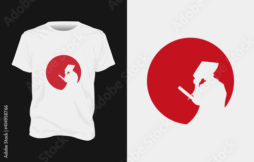 Samurai  illustration tshirt design