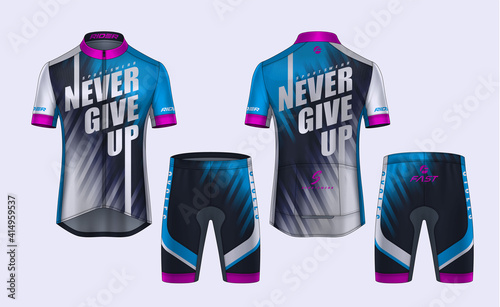 Cycling Jerseys mockup,t-shirt sport design template,uniform for bicycle apparel.