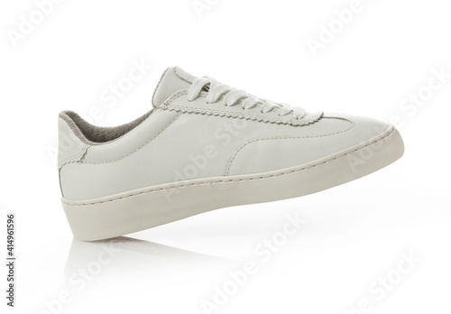 White leather shoe walking