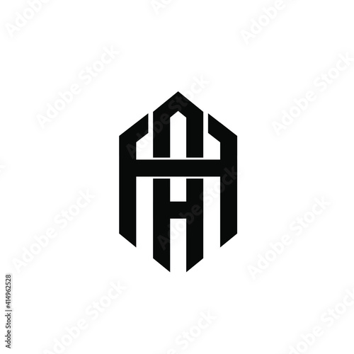 AA shield hexagon letter logo icon design