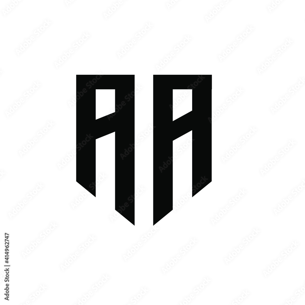 AA shield hexagon letter logo icon design AA shield hexagon letter logo icon design
