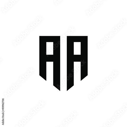 AA shield hexagon letter logo icon design