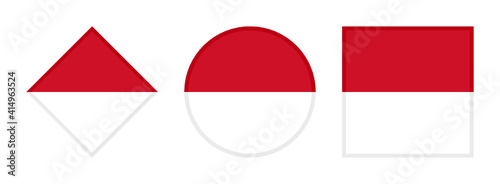 indonesia flag icon set. isolated on white background	
