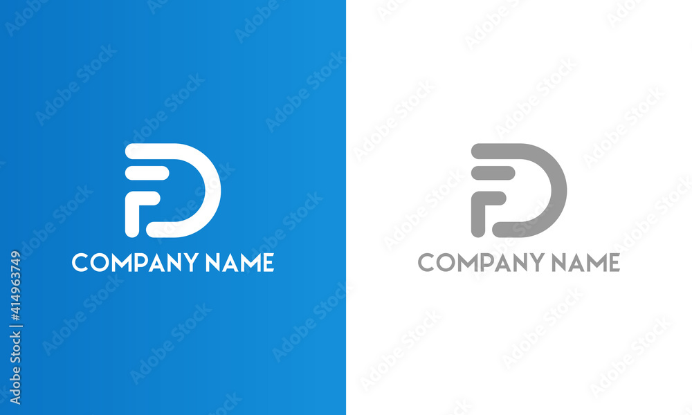 DF or FD Letter Initial Logo Design Template Vector DF or FD Letter Initial Logo Design Template Vector