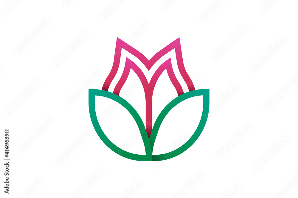 leaf icon with flower leaf icon with flower