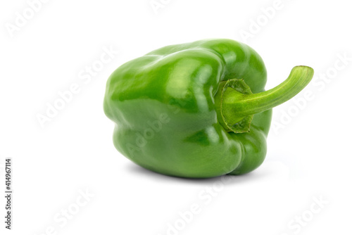 Sweet green bell pepper isolated on a white background