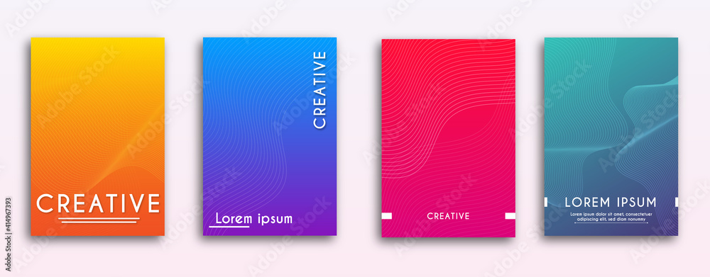 Abstract trendy gradient line wave pattern background texture for poster cover design. Beautiful creative minimal color gradient banner for template, Presentation, Magazines, Flyers, Annual Reports