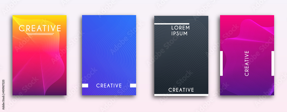 Abstract trendy gradient line wave pattern background texture for poster cover design. Beautiful creative minimal color gradient banner for template, Presentation, Magazines, Flyers, Annual Reports