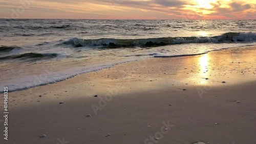 Wallpaper Mural Beautiful sunset low angle with waves rolling in  Torontodigital.ca