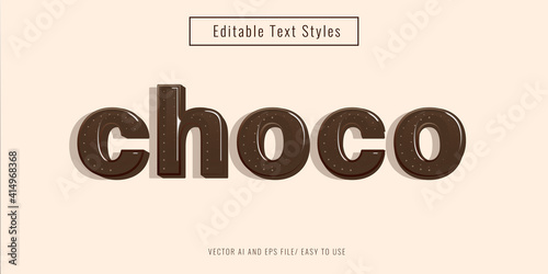 Editable 3D Text Effect Chocolate bar