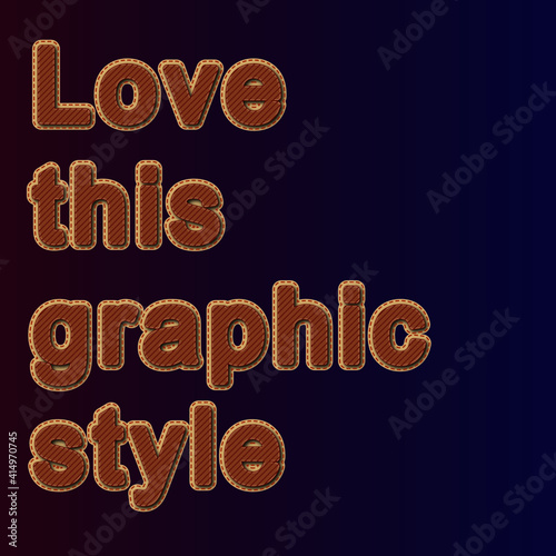 editable graphic style text effect typography stitching embroidery style vector 