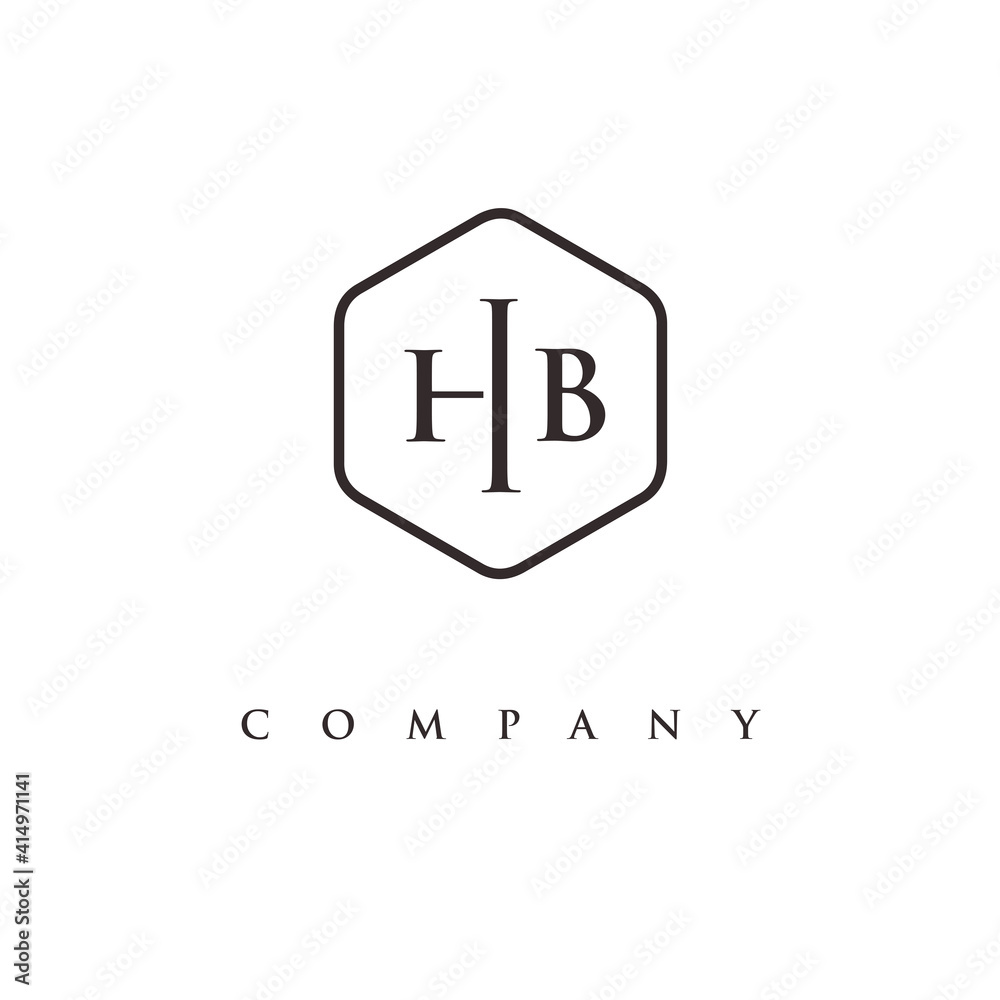initial HB logo design vector
