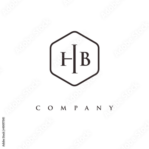 initial HB logo design vector