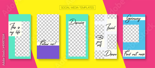 Social Stories Cool Vector Layout.