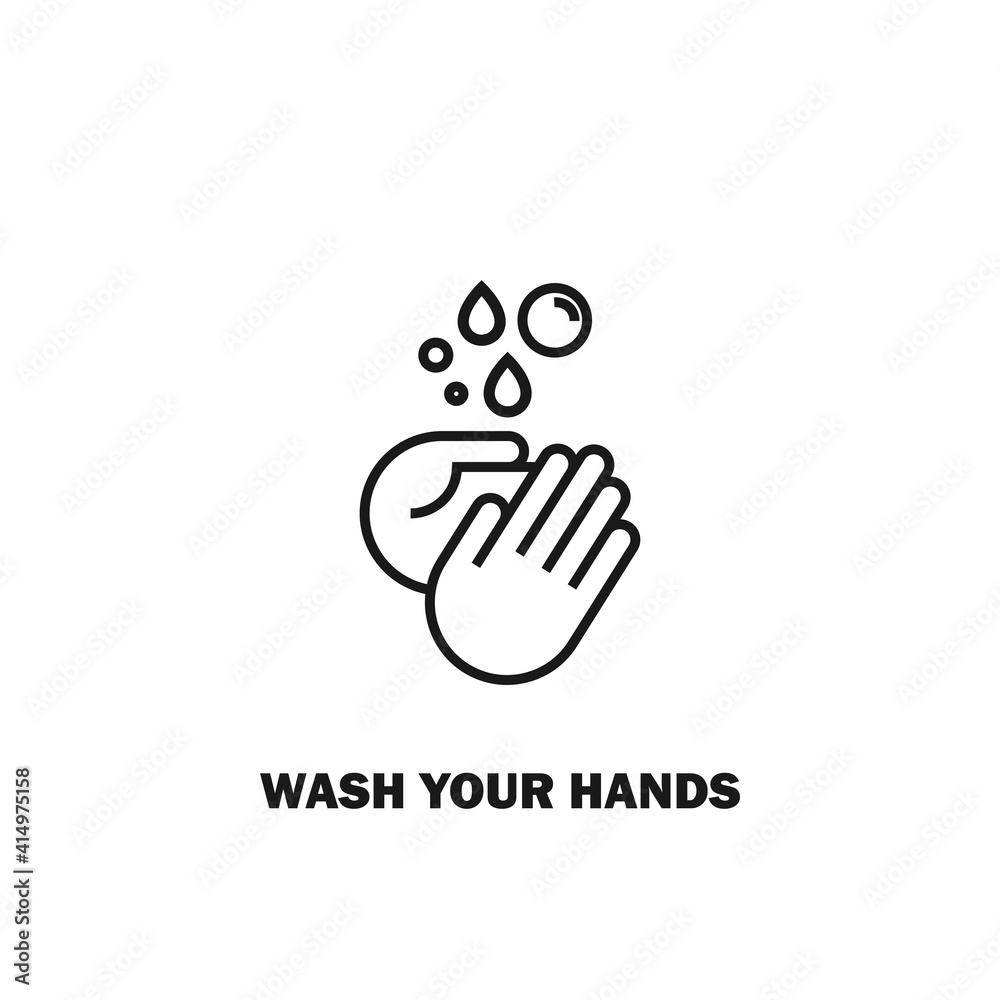 Hand wash flat vector icon. Clean hands flat vector icon Hand wash flat vector icon. Clean hands flat vector icon