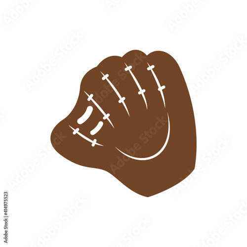 Cropped silhouette of a baseball player's glove. Baseball player glove icon. Vector illustration.