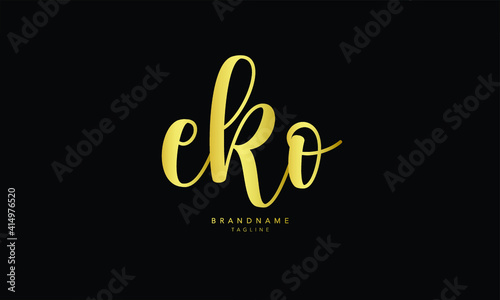 Alphabet letters Initials Monogram logo EKO, EK, KO