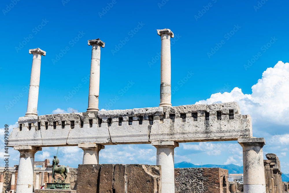 Ruins of the ancient archaeological site in Pompeii, Italy