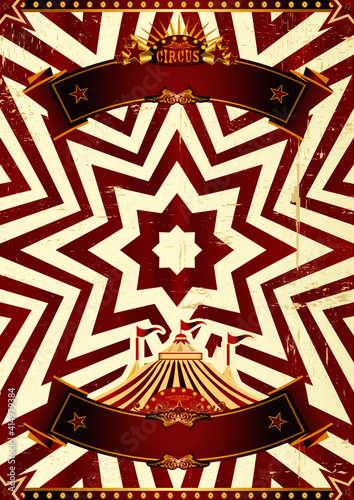 Circus abstract red background.
A red circus background for a poster with a ribbon for your message !
