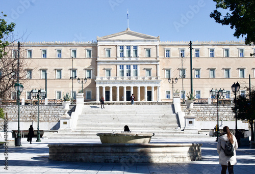 Syntagma Square in Athens, with the Greek Parliament in the background