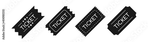 Entry ticket icon. Admit one. Vector