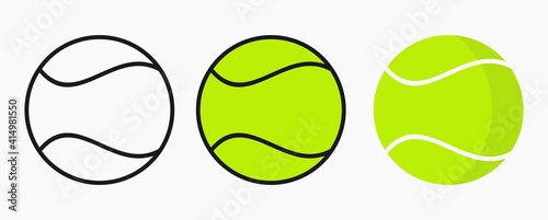 tennis ball icon set vector graphics illustration isolated on whitie