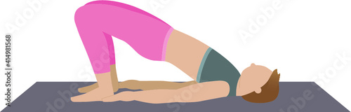 Woman doing buttock bridge - illustration