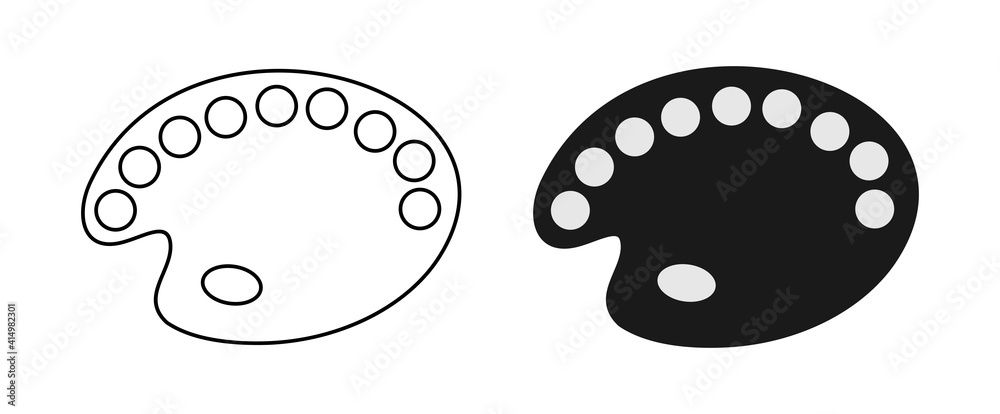 Art Palette Vector Icon Illustration Isolated on White