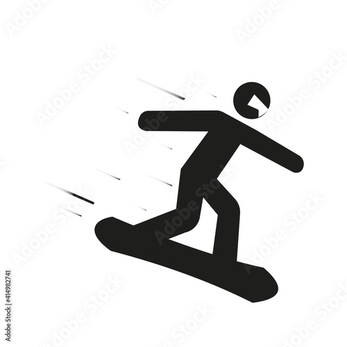 snowboard icon. winter recreation area. descent from the mountain. winter weekend