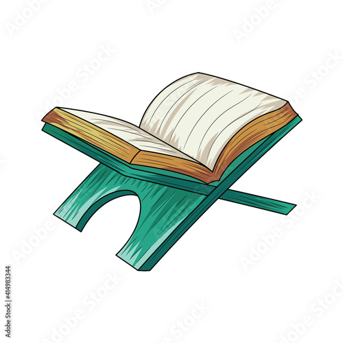 Quran vector illustration. isolated with colored hand drawn style