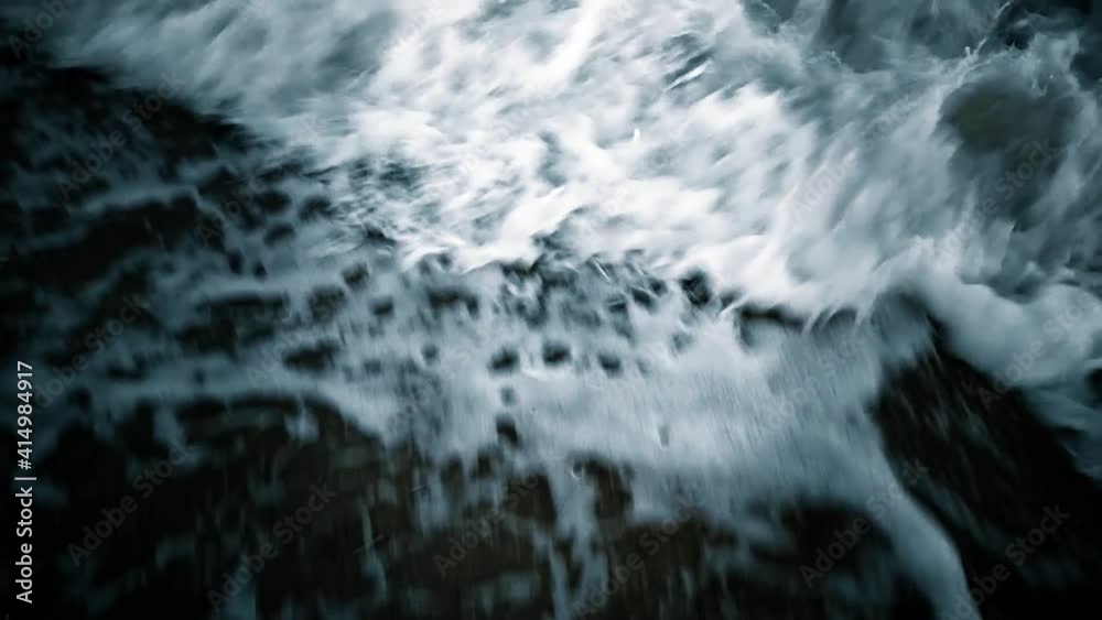 sea waves movement night lighting shooting sea waves movement night lighting shooting